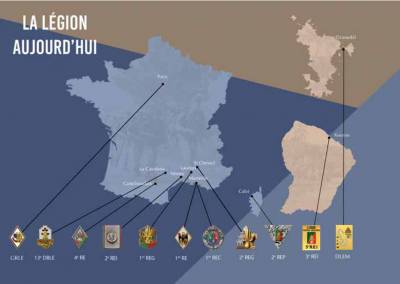 Régiments et unités composant la Légion étrangère