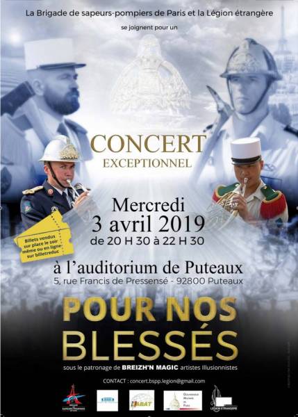 [AGENDA] 03 avril - Concert exceptionnel BSPP et Légion étrangère 
